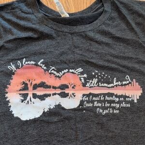 Bella Canvas Dark Gray Tee With Lyrics To "If I Leave Here Tomorrow"